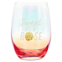 Hallmark Rose The Golden Girls Stemless Wine Glass, 16 Oz.