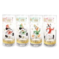 Hallmark Disney 100 Years Of Wonder Mickey And Friends Parade Holiday Glasses, Set Of 4