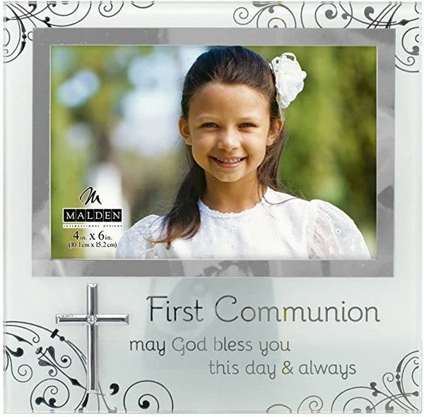 First Communion May God Bless You 4x6 Glass Frame 1 First Communion May God Bless You 4x6 Glass Frame