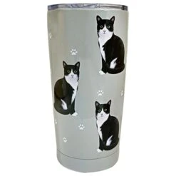 Black And White Cat Stainless Steel 16 Oz. Tumbler