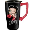 Betty Boop Red Lips Black Travel Mug