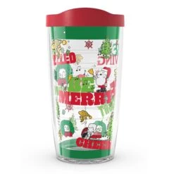 Christmas Peanuts⢠Snoopy And Friends Be Merry, Be Festive, Be Bright, Be Cheerful, Be Dazzled, Be Giving 16 Oz. Tervis Tumbler With Lid