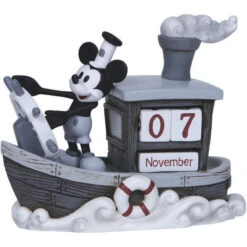 Precious Moments Disney Steamboat Willie Mickey Mouse Perpetual Calendar Figurine