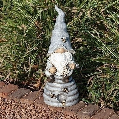 Gnome Sitting On Bee Hive Garden Statue 1 Gnome Sitting On Bee Hive Garden Statue