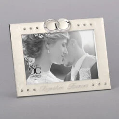 Together Forever Wedding Frame With Rings In Ivory Enamel