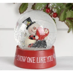 Snow One Like You Snowman With Heart Mini Water Globe 3.25"
