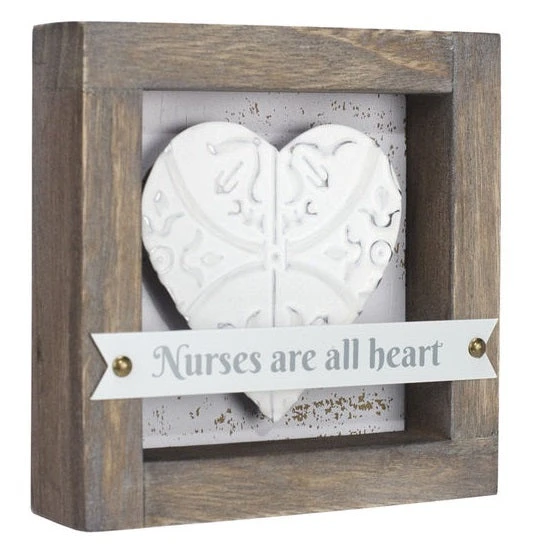 Nurses Are All Heart 4"x4" Décor Sign 1 Nurses Are All Heart 4"x4" Décor Sign