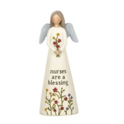 Nurses Are A Blessing Angel Figurine Holding Flower