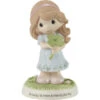Precious Moments So Lucky To Have A Friend Like You Brunette Girl Holding A Four Leaf CloverFigurine