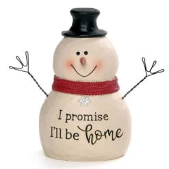 I'll Be Home Snowman With Green Scarf