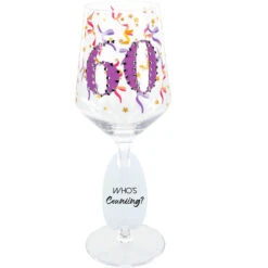 60 Birthday Wine Glass With Gemstone 17 Oz.