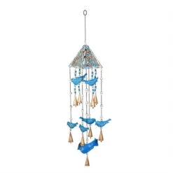 Sky Blue Bird Garden Bells Wind Chime