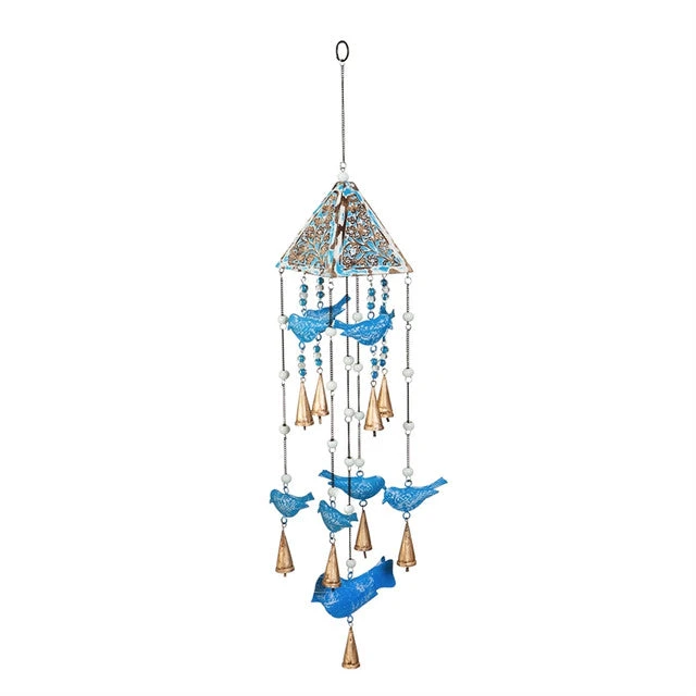 Sky Blue Bird Garden Bells Wind Chime 1 Sky Blue Bird Garden Bells Wind Chime
