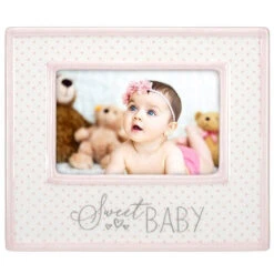 Malden Sweet Baby Pink Ceramic 4"x6" Photo Frame