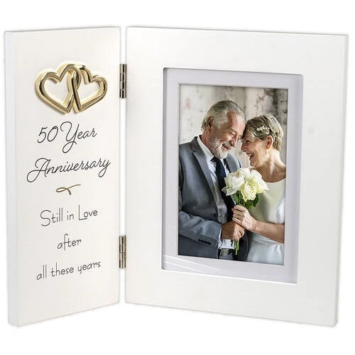 Malden 50th Anniversary Still In Love Hinged 4"x6" Photo Frame 1 Malden 50th Anniversary Still In Love Hinged 4"x6" Photo Frame