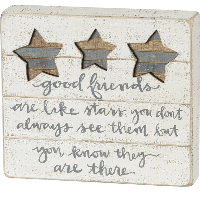 Slat Wood Sign - Good Friends Are Like Stars 1 Slat Wood Sign - Good Friends Are Like Stars