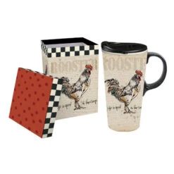 Life Is Good In The Coop Ceramic 17 Oz. Travel Cup With Matching Gift Box