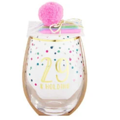 29 And Holding 30th Birthday Stemless Wine Glass & Candle Set