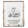 Overwhelmed With Pride And Joy To Be Blessed With A Baby Boy Brass Picture Frame Holds 3"x3" Photo