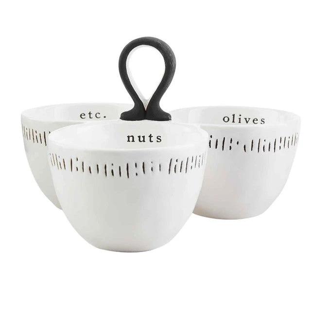 Nuts, Olives, Etc. Triple Snack Dish 1 Nuts, Olives, Etc. Triple Snack Dish