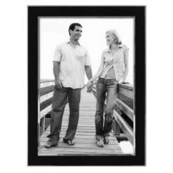 Malden Sleek Border Two-Tone Metal 5"x7" Photo Frame In Black