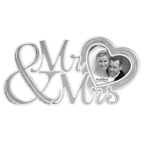 Malden Wedding Mr. & Mrs. Signature With Heart Silver 3"x3" Photo Frame 1 Malden Wedding Mr. & Mrs. Signature With Heart Silver 3"x3" Photo Frame