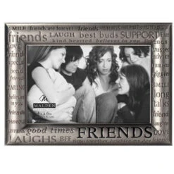 Malden Modern Words Pewter Metal Diecast Friends 4"x6" Photo Frame
