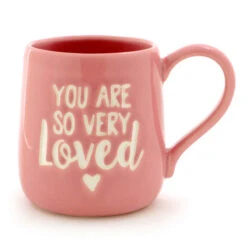 Our Name Is Mud You Are Loved Pink Etched Mug