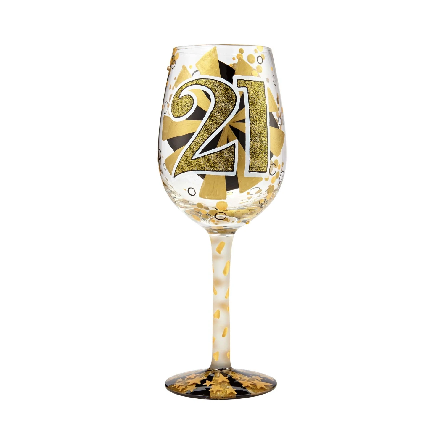 Lolita 21st Birthday Wine Glass In Gold And Black 1 Lolita 21st Birthday Wine Glass In Gold And Black