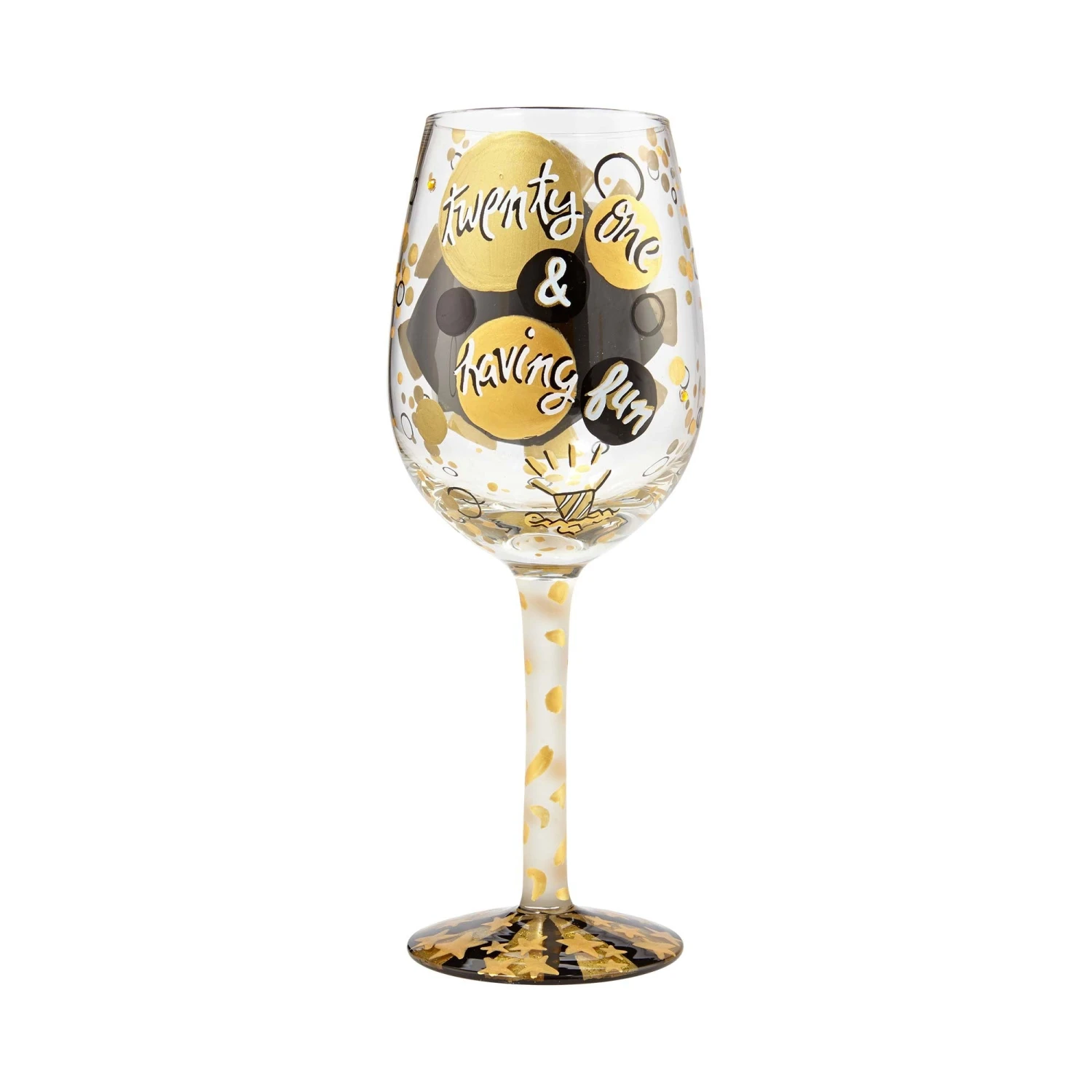 Lolita 21st Birthday Wine Glass In Gold And Black 2 Lolita 21st Birthday Wine Glass In Gold And Black - Image 2