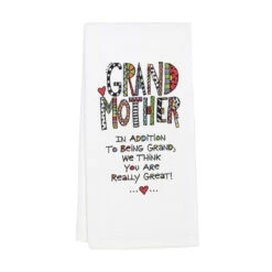 Embroidered Grandmother Tea Towel By Our Name Is Mud