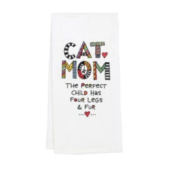 Embroidered Cat Mom Tea Towel By Our Name Is Mud