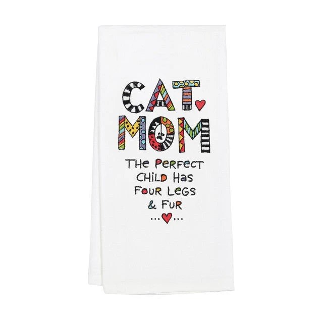 Embroidered Cat Mom Tea Towel By Our Name Is Mud 1 Embroidered Cat Mom Tea Towel By Our Name Is Mud