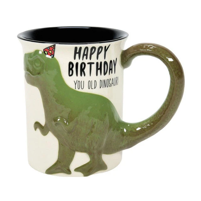 Happy Birthday To You Old Dinosaur Sculpted T-Rex Mug 1 Happy Birthday To You Old Dinosaur Sculpted T-Rex Mug