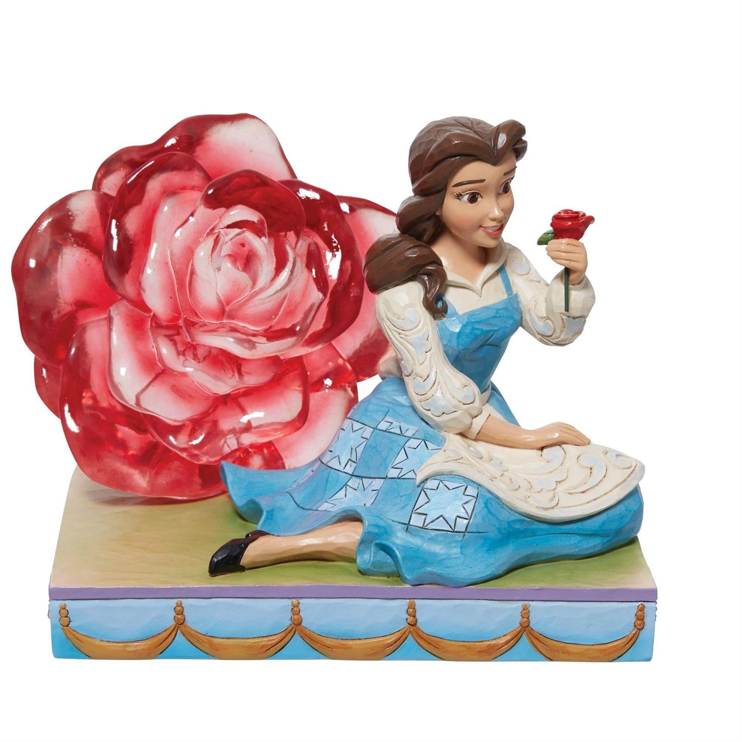 Jim Shore Disney Traditions Belle Clear Resin Rose Figurine 1 Jim Shore Disney Traditions Belle Clear Resin Rose Figurine