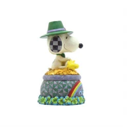 Jim Shore Peanuts Lucky Ol' Dog Snoopy & Woodstock Sitting On A Pot Of Gold