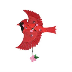Allen Designs Cardinal's Song L Wall Clock