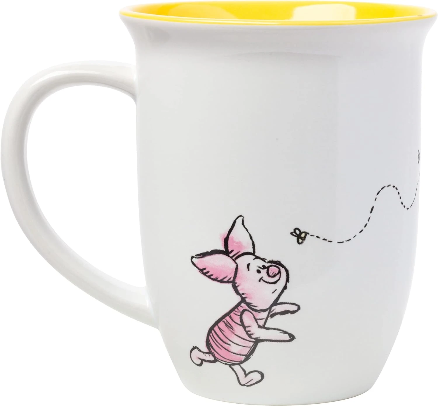 Silver Buffalo Disney Winnie The Pooh But First Hunny Wide Rim Bees Flying Ceramic Mug, 16 Ounces 2 Silver Buffalo Disney Winnie The Pooh But First Hunny Wide Rim Bees Flying Ceramic Mug, 16 Ounces - Image 2