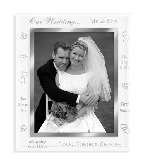 Malden Our Wedding Mr. & Mrs. Mirrored Glass 8"x10" Photo Frame 1 Malden Our Wedding Mr. & Mrs. Mirrored Glass 8"x10" Photo Frame