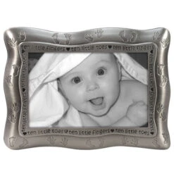 Malden Ten Little Fingers And Toes Pewter Silver 4"X6" Photo Frame