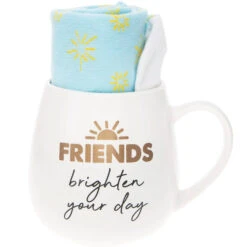 Friends Brighten The Day 15.5 Oz Mug And Sock Set