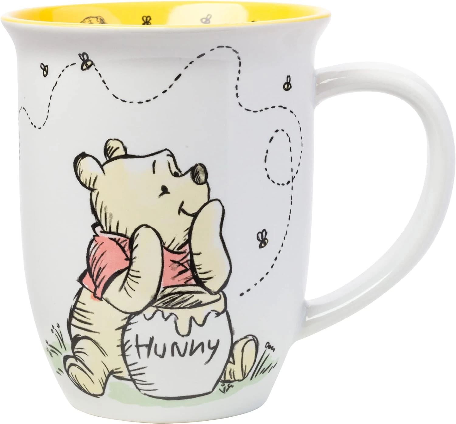Silver Buffalo Disney Winnie The Pooh But First Hunny Wide Rim Bees Flying Ceramic Mug, 16 Ounces 1 Silver Buffalo Disney Winnie The Pooh But First Hunny Wide Rim Bees Flying Ceramic Mug, 16 Ounces