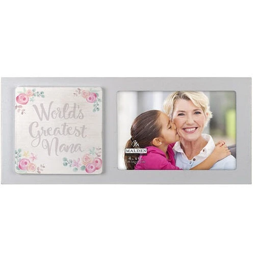 Malden World's Greatest Nana Floral 4"x6" Photo Frame 1 Malden World's Greatest Nana Floral 4"x6" Photo Frame