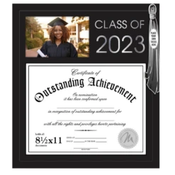Graduate Class Of 2023 3-in-1 Picture Frame Holds 4"x6" Photo, Tassel And Diploma