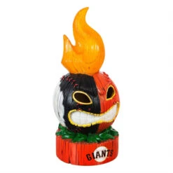 San Francisco Giants Light Up Flame Tiki Baseball Garden Statue