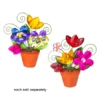 Bountiful Garden Acrylic Flower Posy Pot Figurine With Note Clip