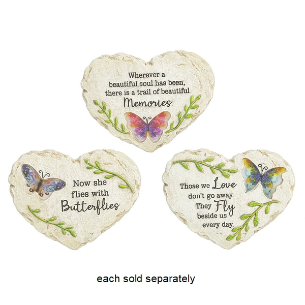 Blooming Butterflies Mini Garden Memorial Heart-Shaped Stone 1 Blooming Butterflies Mini Garden Memorial Heart-Shaped Stone