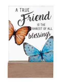 A True Friend Is The Rarest Of All Blessings Glass Block