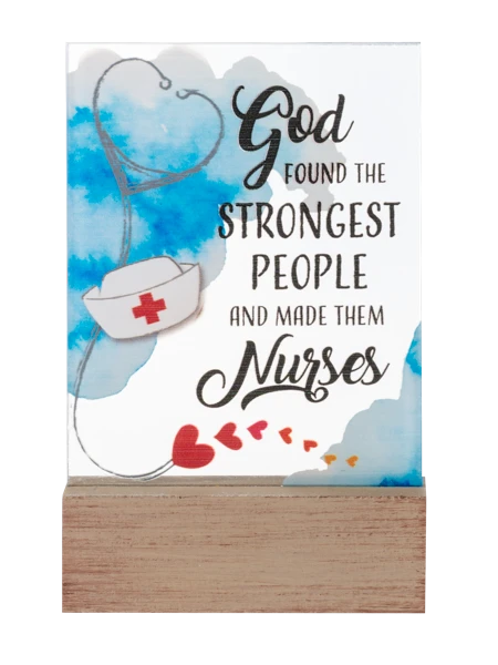 God Found The Strongest People And Made Them Nurses Glass Block 1 God Found The Strongest People And Made Them Nurses Glass Block