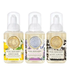 Michel Design Works Mini Foaming Hand Soap SetIncludes: Lemon Basil, Lavender Rosemary, Honey Almond